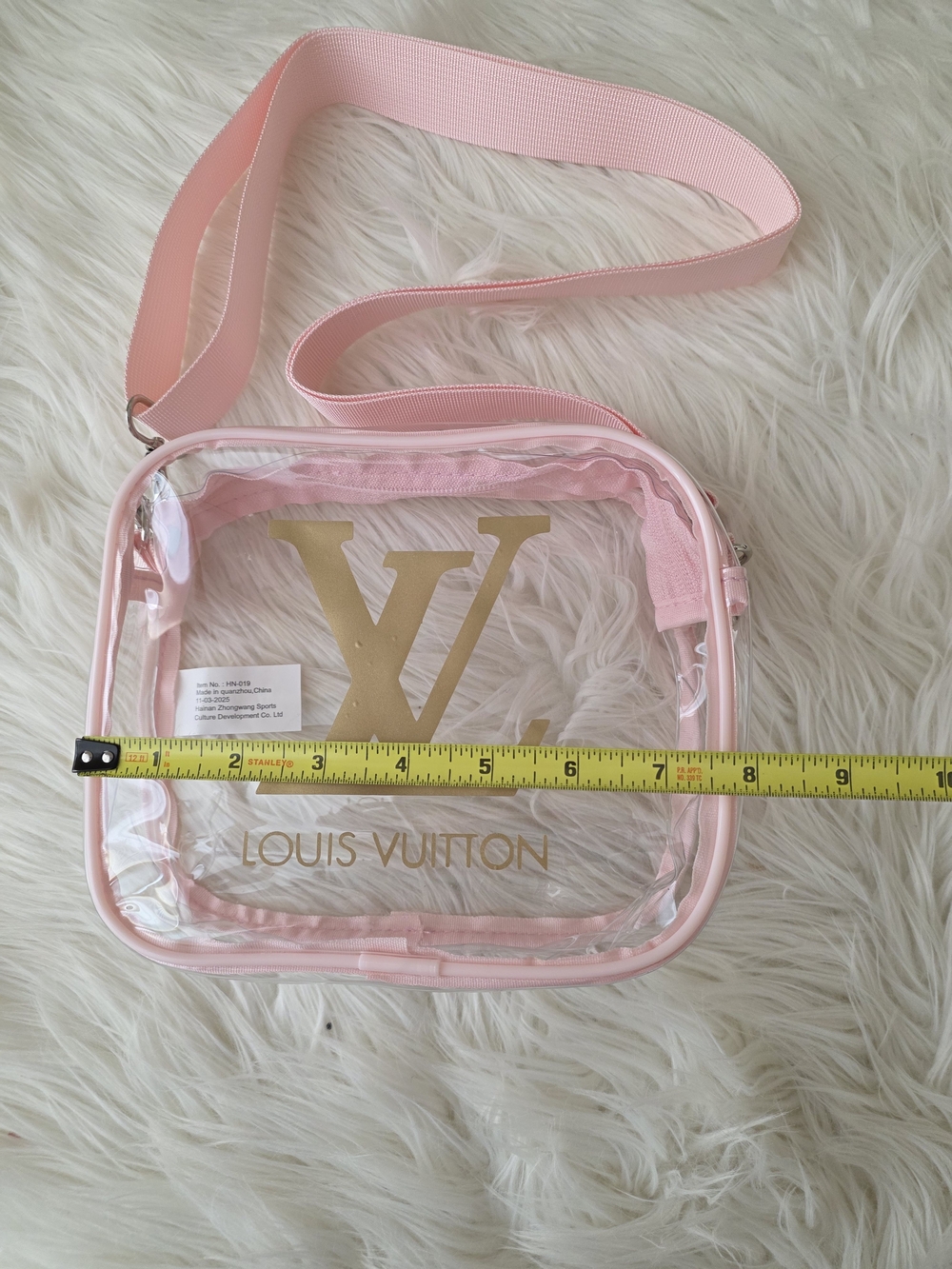 Pink Clear Crossbody Bag Stadium Bag Cosmetic Bag - Picture 8 of 9